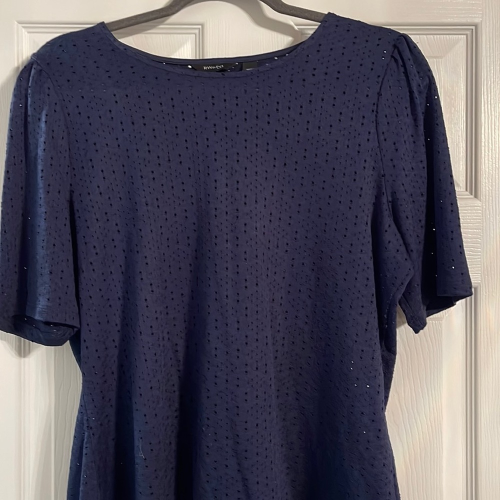 RW & Co Navy Meshy Top - Super Cute with a pair of jeans